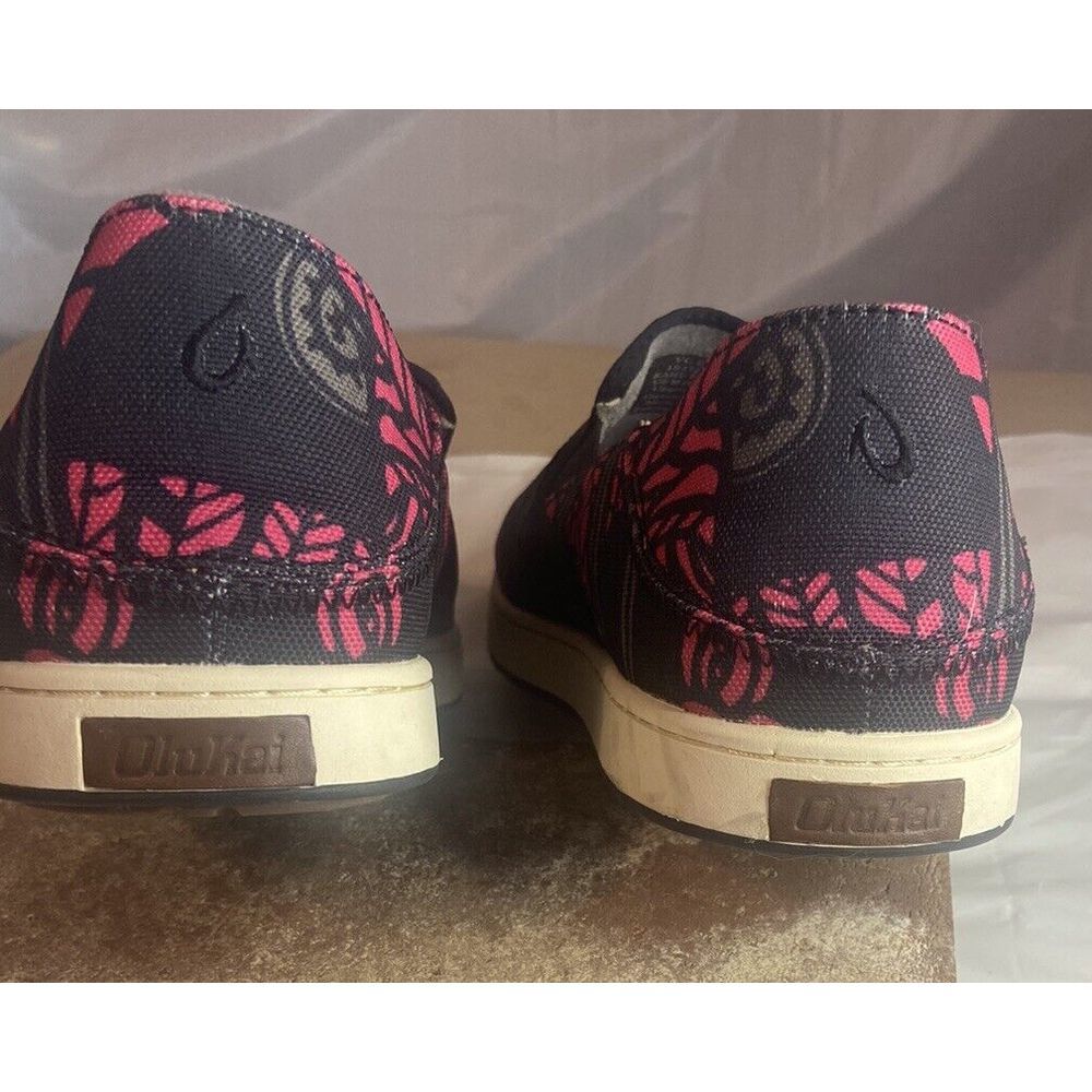 Men's Olukai Pow Wow Hot Pink & Gray Tribal Design Slip On Shoes-Size 10-Rare - Picture 14 of 16